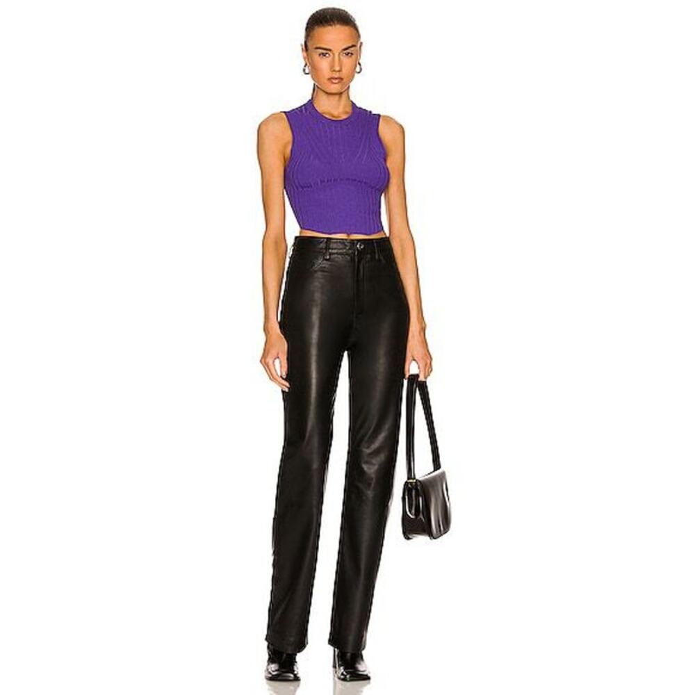 Remain Straight Leg Genuine Leather Lynn Pants Black Size 0/32 NWT - Picture 2 of 11
